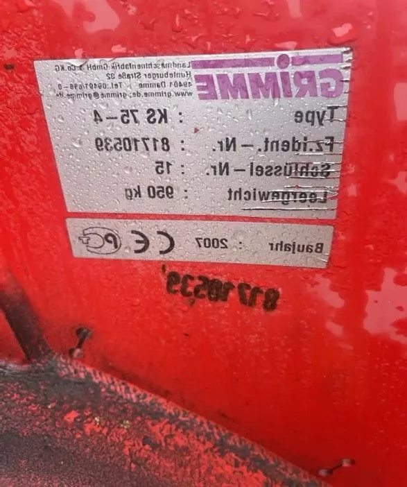 Ботвоудалитель KS-4 GRIMME, 2007 г.в.